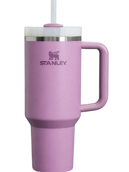 Tumbler with handle and straw – insulated stainless-steel Stanley Quencher FlowState travel cup